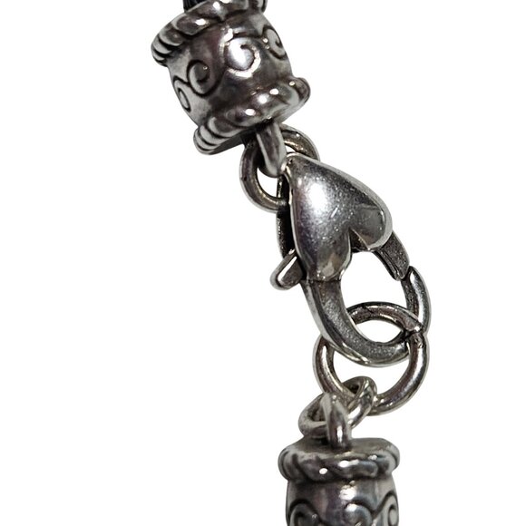 Heart-Shaped Silver Tone Pendant Necklace Black Multi Strand Cord Jewelry Women - Picture 4 of 7